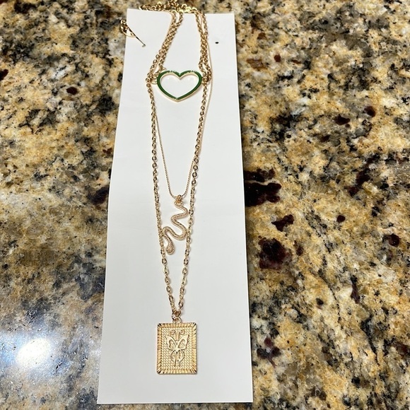 Snake Charm Layered Gold Necklace - Picture 16 of 17